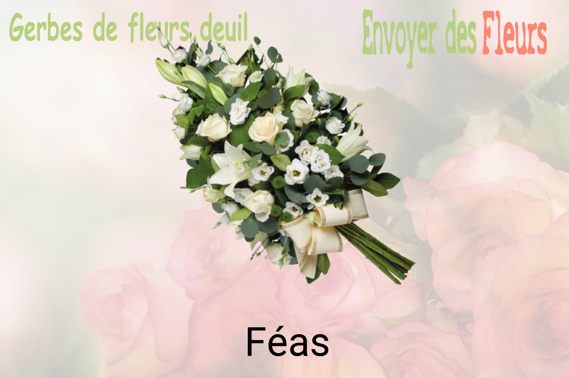 Gerbe de fleurs de deuil livrée à Féas